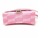 BALENCIAGA Hourglass XS Denim Pink Top Handle Monogram Crossbody