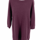 MaxMara Women's Plum Size L 3/4 Sleeve Cashmere Scoop Neck Sweater