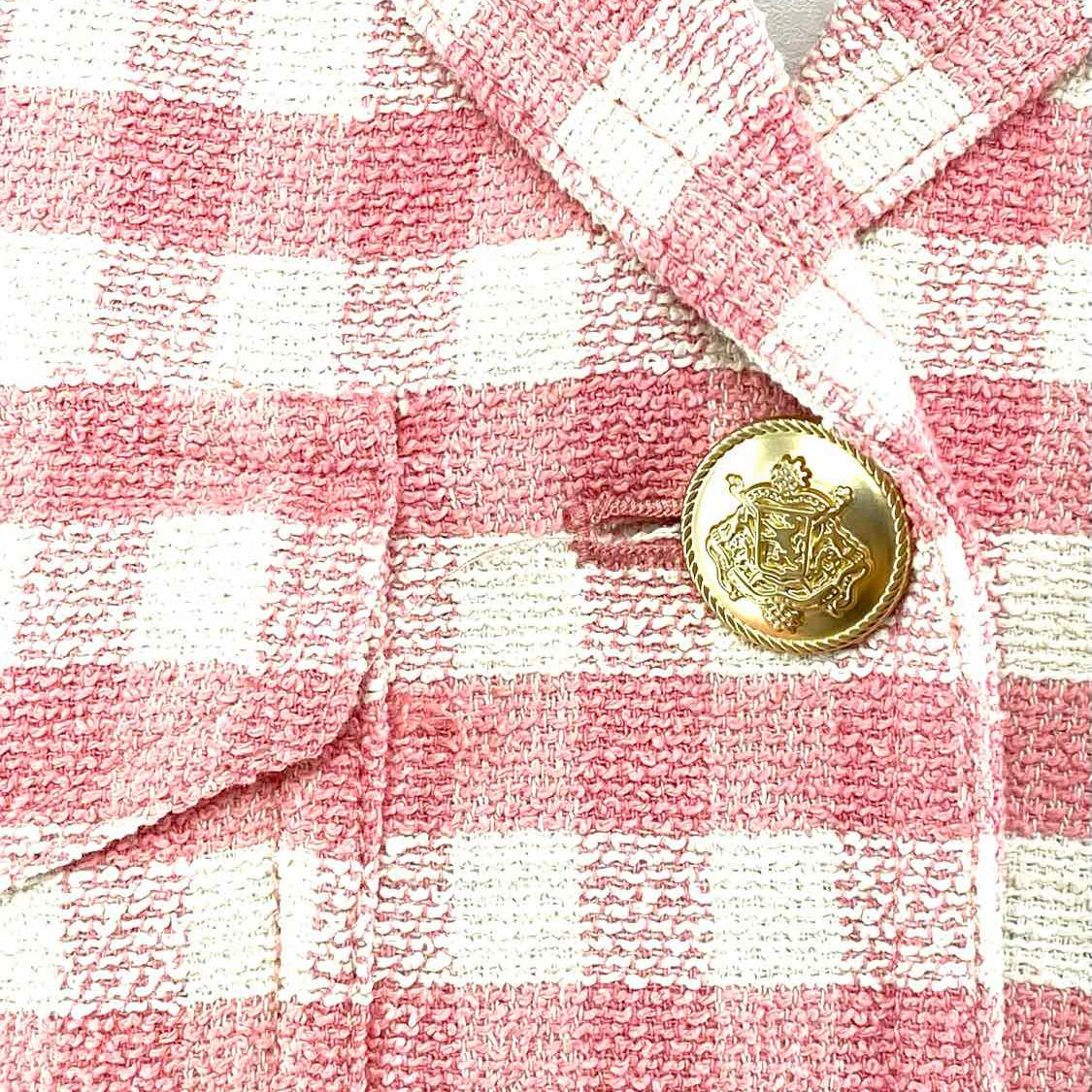 J Crew Women's Pink Size 6 Button Down Gingham Blazer