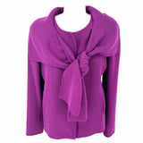 Oscar de la Renta Women's Purple Size 8 Button Down Front Tie Jacket