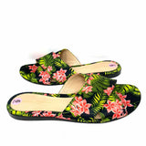 Gianvito Rossi Women's Black / Green Size 39/9 Satin Tropical Slide