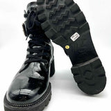 Paul Green Women's Black Size 8 Combat Patent Leather Boots
