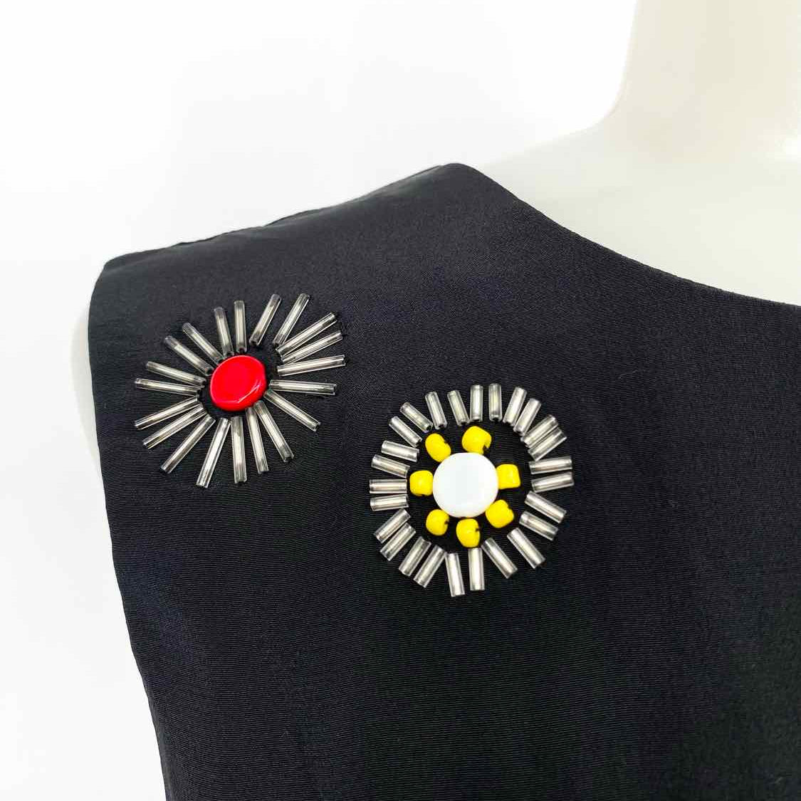 Trina Turk Women's Black Size 6 Sleeveless Silk Beaded Dress