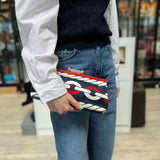 Brighton Anchors Cutters Canvas Red White Blue Hinged Chain Clutch