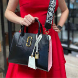 Marc Jacobs Little Big Shot Black Pink Color Block Saffiano Leather Satchel