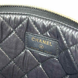Chanel 2016-17 Boy O Case Medium Black Quilted Lamb Leather Made in Italy Clutch