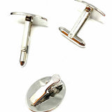 Estate .925 Sterling Silver Cuff Link & Lapel Clip Set