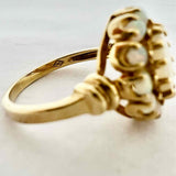 Estate size 5.5 10K Yellow Gold Oval Cluster Opal Ring