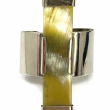 Statement Stainless Steel Silver tone Oversized Geometric Horn Cuff