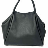 oliveve Taya Black Zip Top Pebbled Leather Tote