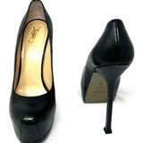 Saint Laurent Tribtoo 145 Women's Black Size 38/7.5 Platform Leather Pumps