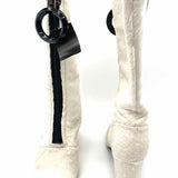Calvin Klein Collection Women's White Size 9.5 Block Heel Calf Hair Boots