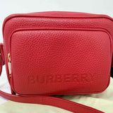 Burberry Camera Messenger Red Grained Leather Made in Italy Crossbody