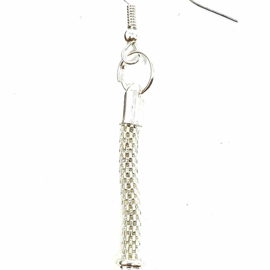 Stainless Steel Silver Mesh 1.5" Earrings