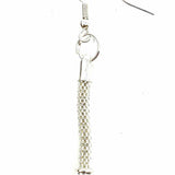 Stainless Steel Silver Mesh 1.5" Earrings
