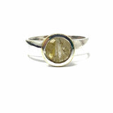 Statement Size 7.25 .925 Sterling Silver Rutilated Quartz Ring