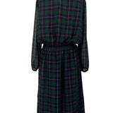 J Crew Women's Green Size S Long Sleeve Plaid Dress