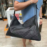 Gucci Nylon Black GG Canvas Duffle Bag