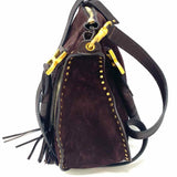 Chloe 2017 Marcie Medium Double Carry Brown Saddle Bag Studded Shoulder Bag
