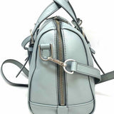 Fossil Carlie Light Blue Boston Pebbled Leather Satchel