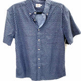 Faherty Men's Navy Size M Button Down Scale Short Sleeve Shirt