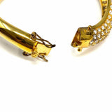 Estate 925 Sterling Gold Tone Asymmetric embellished Bangle