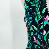 Kate Spade Jardin Tile Women's Black/Multi-color Size 6 Sleeveless Floral Dress