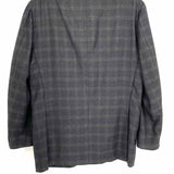 Ermenegildo Zegna Men's Charcoal Size 44 Silk Cashmere Plaid Blend Sport Coat