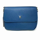 Vanessa Williams Blue Flap Pebbled Leather Crossbody