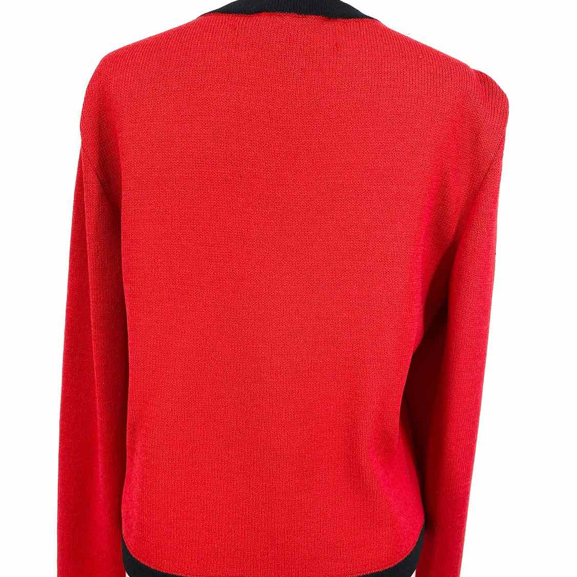 ST. JOHN Women's Red Santana Knit Size 8 Cardigan