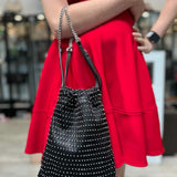 ZARA Black Sparkle vegan leather Crossbody