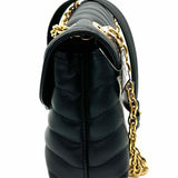 LOUIS VUITTON New Wave Chain MM NM Black Flap Quilted Crossbody