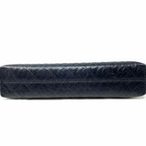 Henri Bendel Empire Pouch Black Zip Monogram Leather Clutch