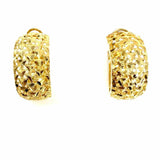 Estate 14K Yellow Gold Tone Huggie textured Earrings