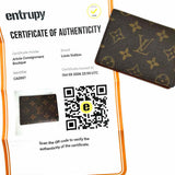 LOUIS VUITTON Coated Canvas Brown Card Case Monogram Wallet