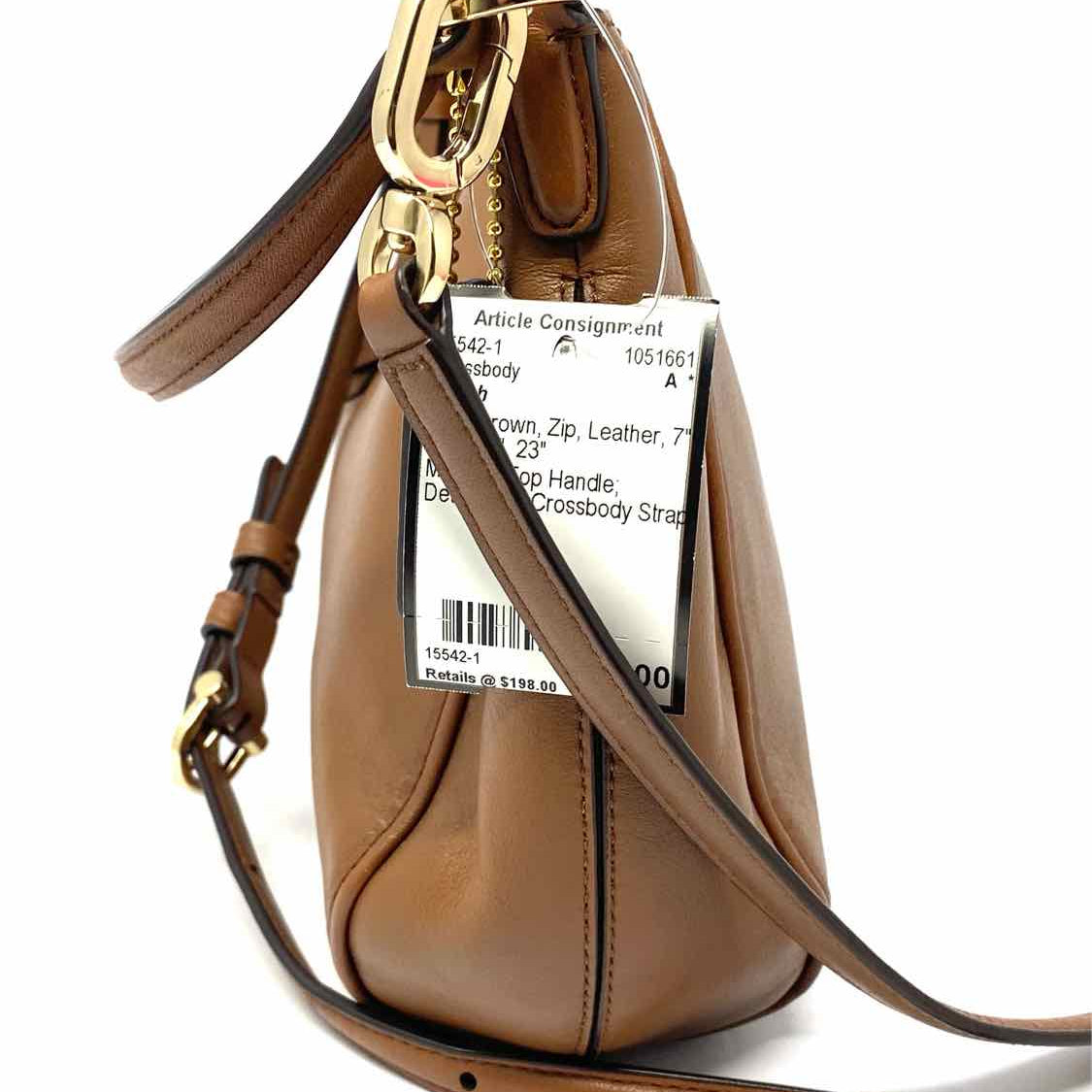 Coach Madison Top Handle Light Brown Zip Leather Crossbody