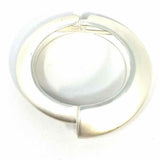 Statement Silver tone Hinged Asymmetrical Bangle