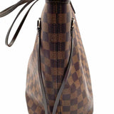 LOUIS VUITTON 2015 Neverfull MM Coated Canvas Brown Damier Ebene Tote
