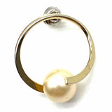 Statement Gold Tone Circle Faux Pearl Earrings