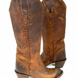 LANE Plain Jane Women's Brown Size 6.5 Calf High Leather Stitched Boots