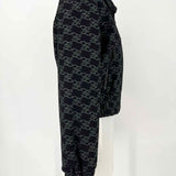 Fendi FF-Karligraphy Women's Black Size M Bomber Canvas Monogram Jacket