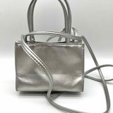 Telfar Small Shopping Bag Silver Mini Tote Leather Crossbody