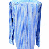 Homme Girls Women's Blue Size M Button Down Stripe Long Sleeve