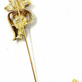 Gold Tone Flower Faux Pearl Pin