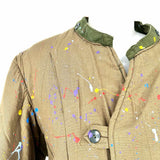 Urban Outfitters Women's Army Green Size L Button Down Paint Splatters Jacket