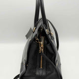 Coach Mercer 30 Black Top Handle Turnlock Pebbled Leather Satchel