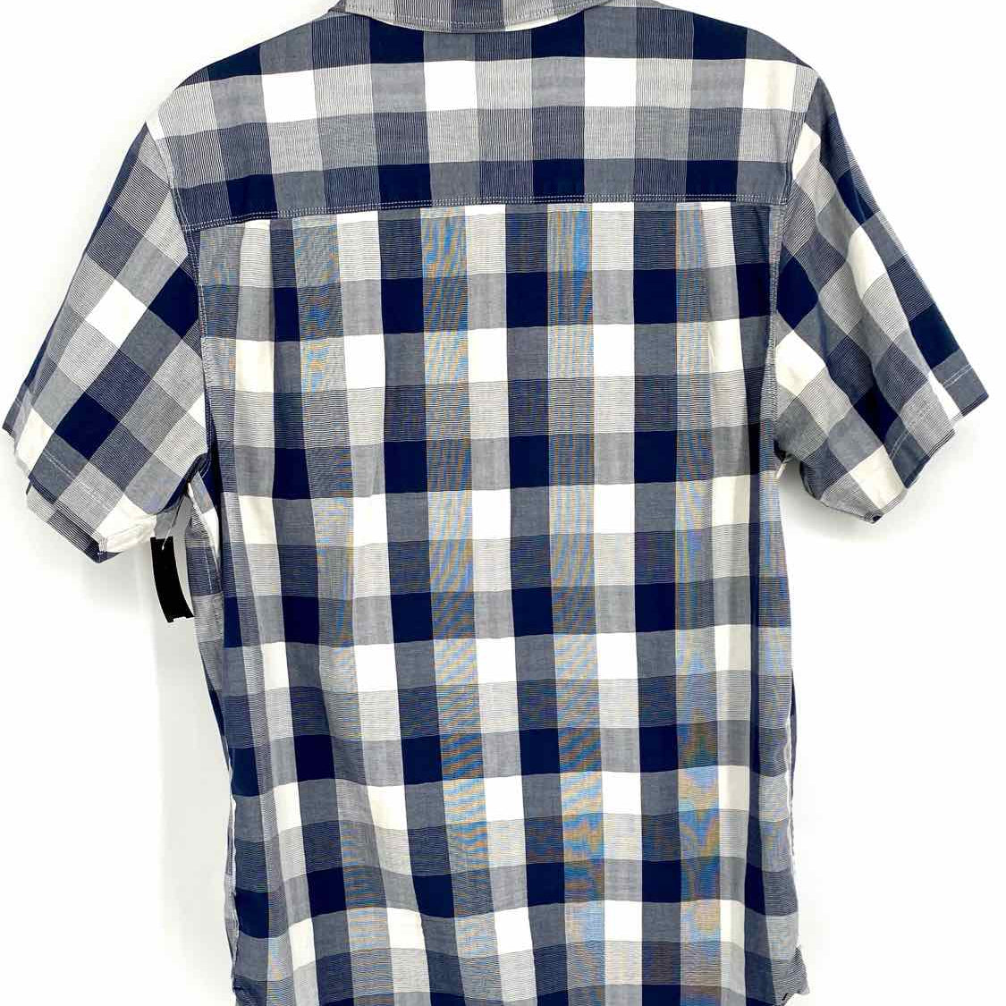 The North Face Men's Blue/White Size M Plaid Short Sleeve Shirt