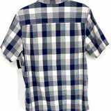 The North Face Men's Blue/White Size M Plaid Short Sleeve Shirt