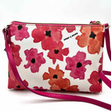 Dooney & Bourke White Pink Rectangular Floral Crossbody