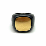 DAVID YURMAN size 7.5 Titanium & 18K Two-tone Signet Ring